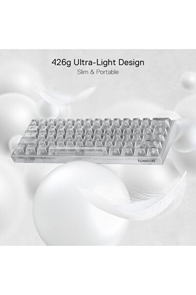 REDRAGON لوحة مفاتيح ألعاب K617 SE سلكية بنسبة 60٪ مع إضاءة RGB، 61 مفتاحًا، ...
