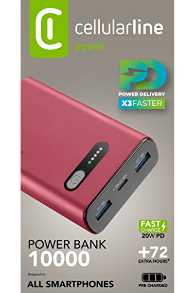 Cellular Line Cellularline PD 20W Hızlı Şarj 10.000 MAH Kırmızı Powerbank Pbf...