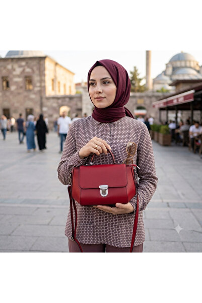 valentina victoria حقيبة نسائية كلاسيكية من الجلد الأصلي من VALVİC بمقبضين