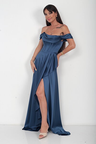 By Saygı Women's Strapless Neckline Low Sleeve Underwire Side Ruffle Lined Lo...