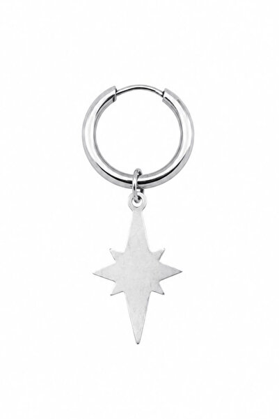 Blisse Piercing Unisex Silver Color Surgical Steel Dangle Pole Star Figured H...