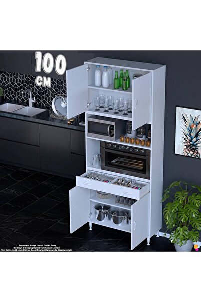 Eliusta Bengi 100 cm Organizer Fırın Dolabı - Kahve Makinası Mutfak Robotu St...