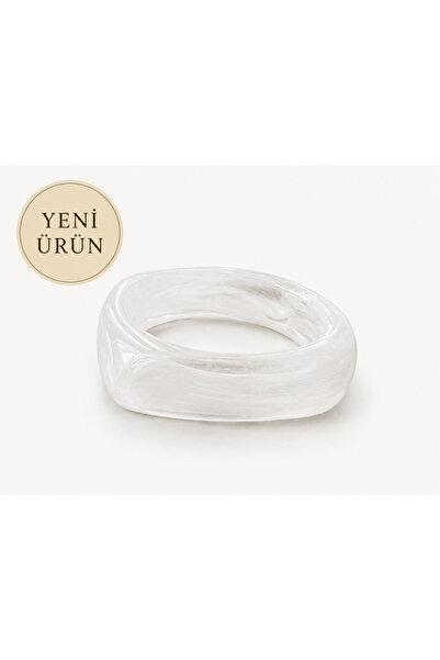 SOLÉORA COAST Premium Beyaz Mermer Desenli Reçine Kalın Bileklik