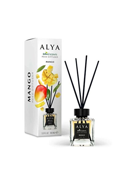 ALYA Αρωματικό χώρου Μάνγκο 100ml, Διαχυτήρας αρώματος με στικς από ρατάν, Άρ...
