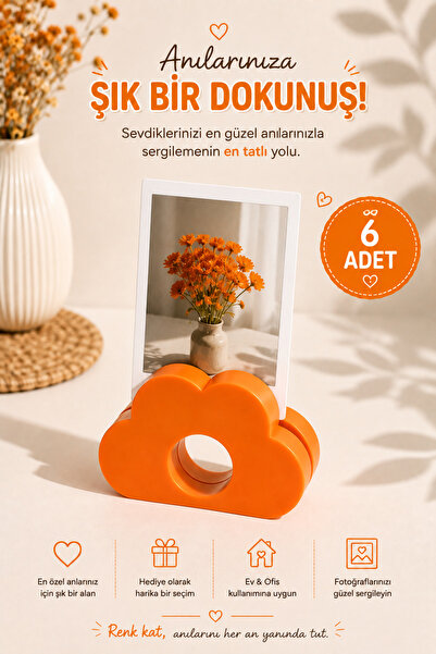 Heners Bulut Fotoğraf Tutucu Çerçeve 6'lı Set – Masaüstü Fotoğraf Standı – De...