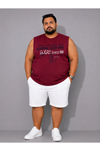 ANNEX Large Size Sleeveless Round Neck Printed Men's T-Shirt Undershirt