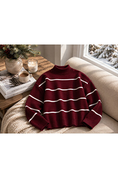 oneoff Women's Soft Striped Oversize Knitted Sweater