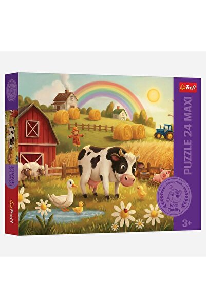 Trefl Puzzle maxi cu scenă de fermă, 24 de piese - Calitate superioară 3+