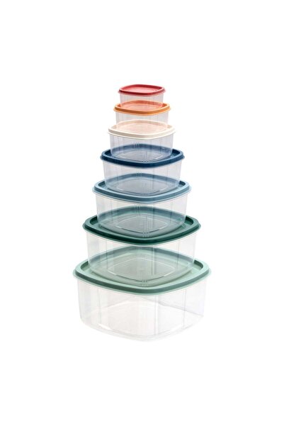FİVE 7 cutii de depozitare pătrate, din plastic - Culori