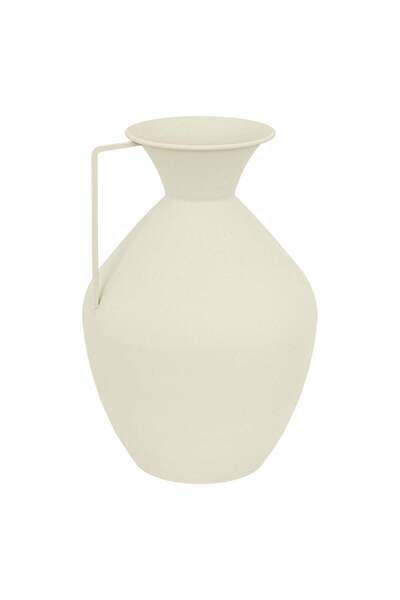 Atmosphera Vază metalică "Sylvain" - Albă, H.36 cm