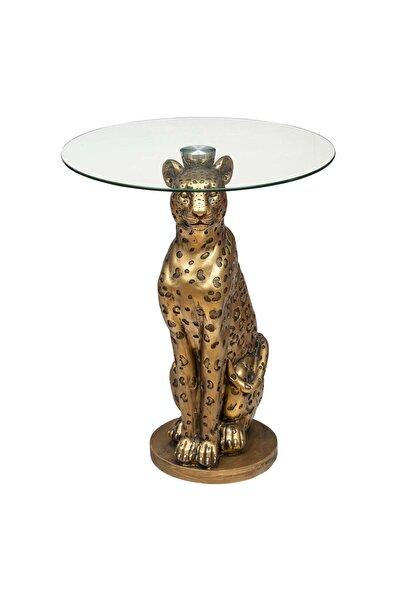 Atmosphera Măsuță de cafea "Leopard" - Auriu, D.40 cm