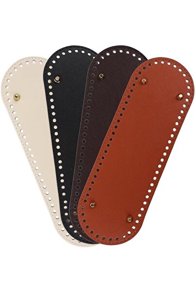 Arabest 4PCS 12 x 4" PU Leather Bag Bottom Shaper with Holes, Oval Purse Bott...