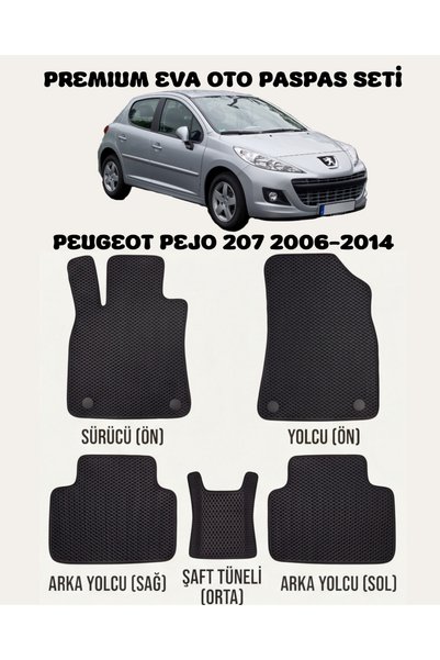 8D OTO PASPASI PEUGEOT PEJO 207 SERİSİ 2006 - 2014 ARACA ÖZEL PREMİUM EVA PAS...