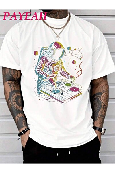 LİNA06 PAYEAH Astronaut DJ, DJing In Space, EDM Cool Graphic 100% Heavy Cotto...