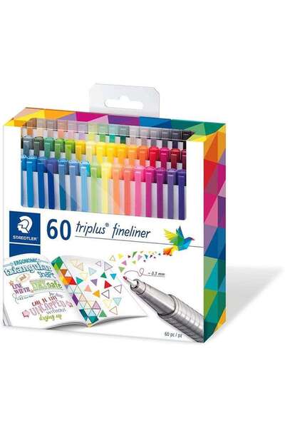 Staedtler Triplus Fineliner 0.3 mm Felt Tip Pen 60 Colors 334 C60