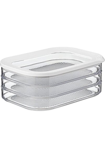 STARSTAR Three-tier deli container, white three-piece refrigerator storage se...