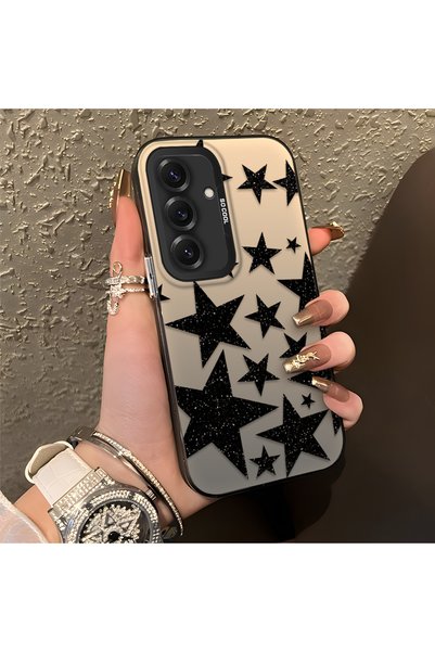 CHICASELUX Samsung Galaxy S25 Compatible High-Quality Flat Print Black Star P...