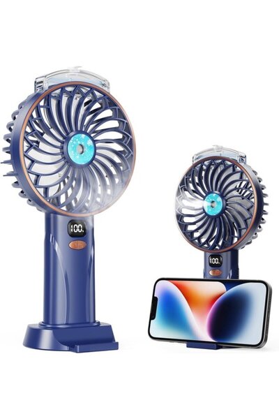 Morvena Picks Ventilator de ceață USB reîncărcabil cu 5 viteze, afișaj LED și...