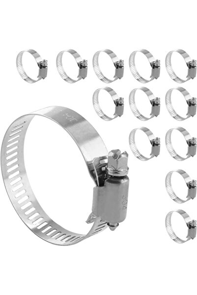 STARSTAR 12-pack of adjustable 7/8 to 1-1/2 inch (21-38mm) stainless steel fu...