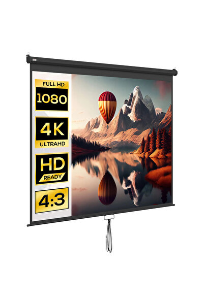 HOMCOM Retractable Projection Screen 120" (244x183 cm) 4:3 Black