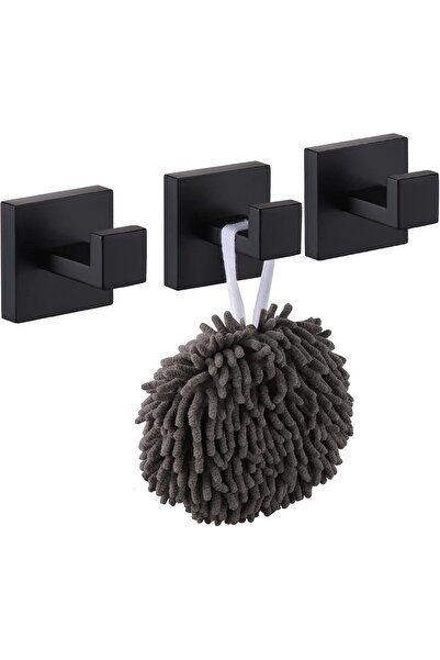STARSTAR Self-adhesive towel hooks - 3-pack - Screw mounting - Stainless stee...