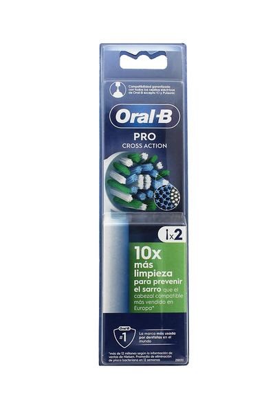 Oral-B Pro Cross Action replacement brush heads, pack of 2
