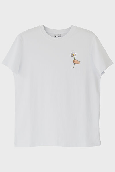 lofux Benden Sana Papatya White T-Shirt