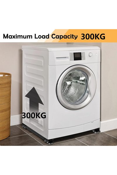 Snooe Furniture Washing Machine Base Stand, Extendable Appliance Rollers Refrigerator, Washing Machine Stand Wheels Fridge Appliance Dolly Movers Mobile Washer and Dryer Moving Base, Black
