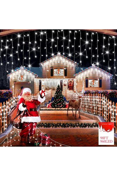 OEM Lumini LED tip perdea de Crăciun, 30m, 960 LED-uri, Alb, Impermeabil