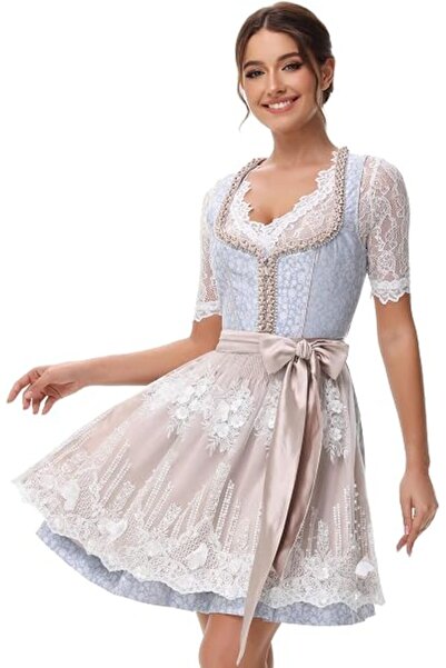 Dotail Rochie tradițională bavareză, Dirndl, lungime midi, mărimea XL, bust 1...