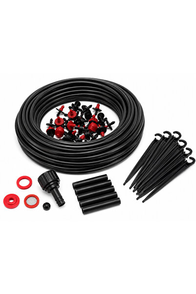 ADGO Kit irigare prin picurare 71 piese, furtun 23 m, debit reglabil, adaptor...
