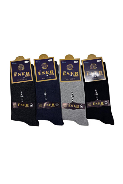 Eser Çorap 12 Pairs of Men's Cotton Socks (Black, Gray, Navy Blue, Anthracite)