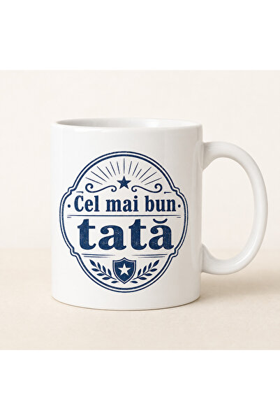 Miutic Print Studio Cană ceramică Cel mai bun tată, design vintage bleumarin,...