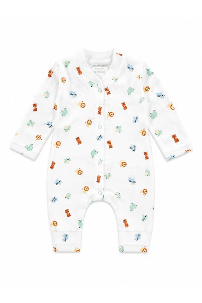 MBK GARDEN 100% Cotton Long Sleeve Snap Fastener 0-3 Months Unisex Patterned Newborn Baby Romper