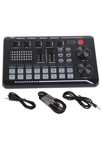PopZa F998 Sound Card Professional Volume Adjustable USB Live Stream Audio Ca...