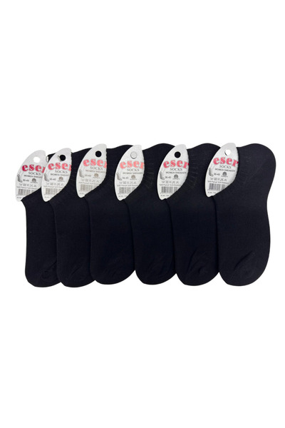 Eser Çorap Women's Cotton Sneakers Socks 6-Pack (Black)