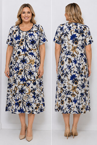ENGIN Women's Plus Size Viscose Combed Cotton Dress