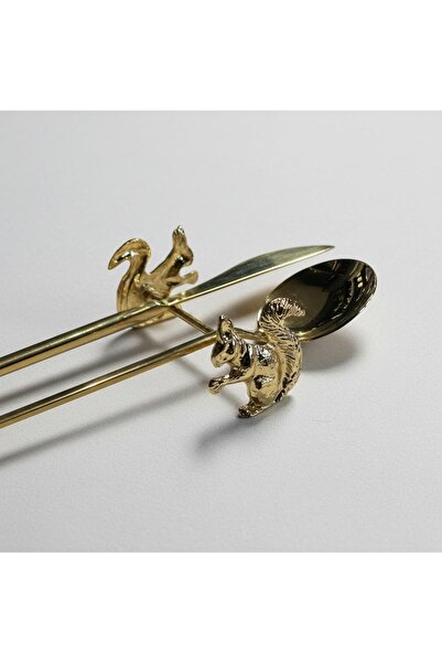 ONON Sincap Gold Design 2-Piece Fork Spoon Knife Stand |   Decorative Riser Set