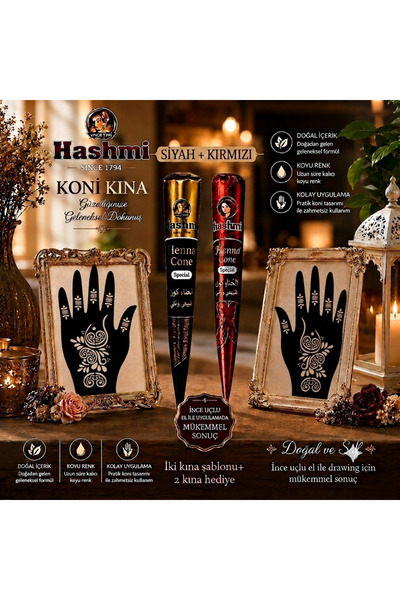hennadibace Kına Kalıbı El Deseni (GEÇİCİ DÖVME ŞABLONU) Koni külah Hint Kına...