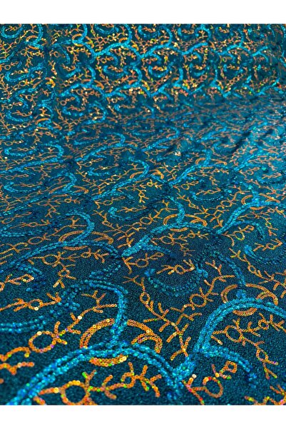 OsmanKumaşDantel Self-Luminous Sequin Embroidered Fabric (100X150Cm)