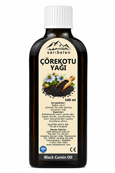 sarıbelen Çörekotu Yağı 100 ml | Soğuk Sıkım %100 Saf