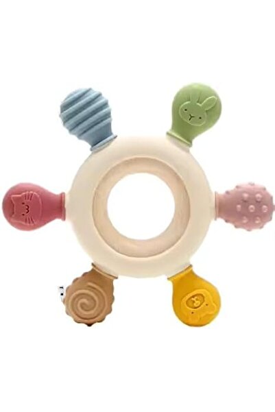GENERAL Baby Teething Toy – BPA-Free Silicone & Wooden Ring for Infant Teethi...