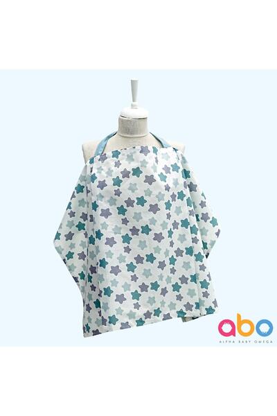 ABO Ποδιά θηλασμού "mint stars" 100 Χ 70 μέντα - Μέντα one size