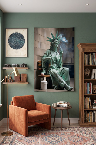 Milura Fun Statue of Liberty Wall Covering – Modern Decorative Quality Fabric...