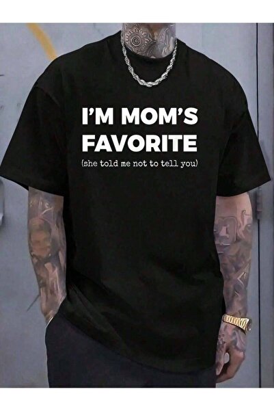 26LIK 100% Cotton Funny Moms Son Daughter I'm Mom's Favorite T-Shirt Women's ...
