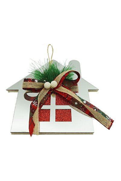 Rao Ornament Brad, Casa, Argintiu, Lucios, 14*17cm, Acril, Interior/ Exterior
