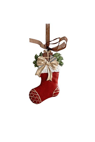 Rao Decoratiune de Craciun, pentru Brad, Model Soseta, 10 X 6 Cm, din Rasina,...