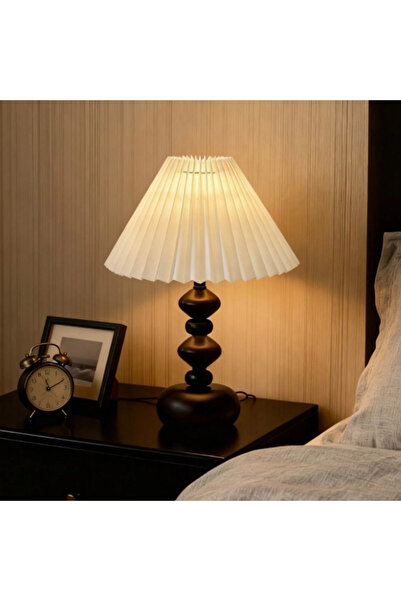 Snooe مصباح طاولة بتصميم كلاسيكي مطوي لغرفة النوم، مصباح مكتب معدني أسود بتصم...