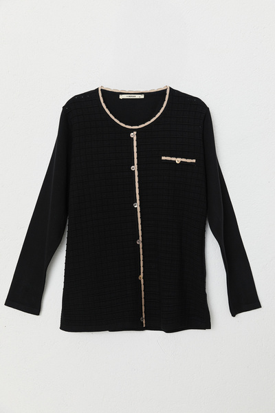 Nihan Plus Size Knit Sweater - Black