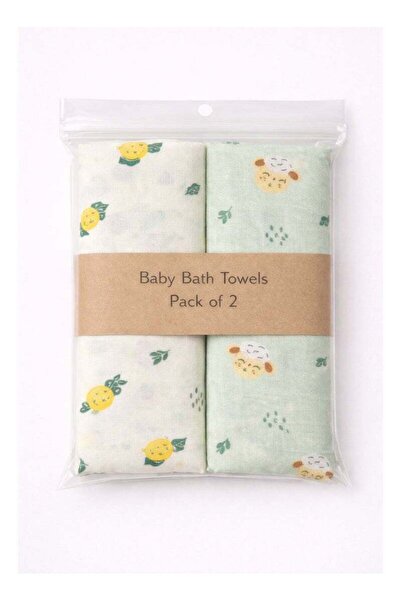 Generic Pack of 2 - Muslin Bath Towel - Soft Cotton Absorbent, Multicolor and...